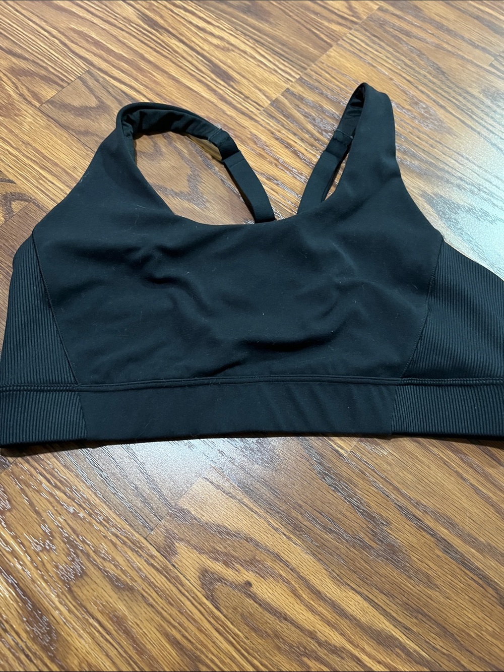 all in motion Black Seamless Adjustable-Strap Sports Bra size Large